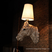 New Design Resin horse head shape wall lamp industrial vintage hotel project wall lamp lighting